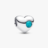 Engravable December Turquoise Blue Stone Heart Charm Engravable December Turquoise Blue Stone Heart Charm