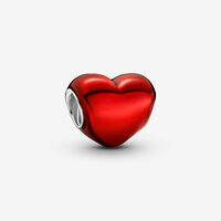 Metallic Red Heart Charm | Sterling silver | Pandora AU