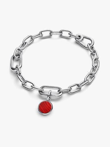 Red Murano Glass Engravable Mini Medallion Charm