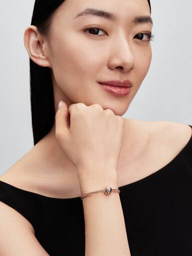 Abstract 14k rose gold-plated clip