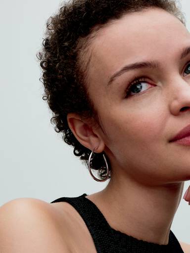 Organically Shaped 42 mm Open Hoop Earrings
