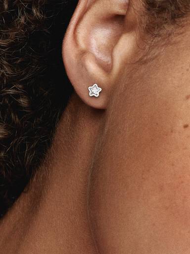 Sparkling Sterling Silver Star Stud Earrings