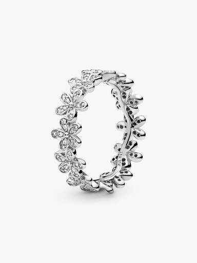 Sterling Silver Daisy Flower Band Ring