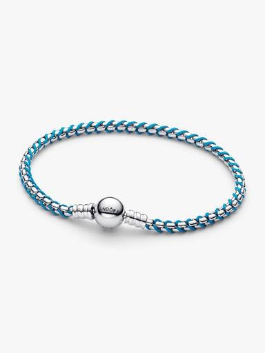 Blue Cord Box Chain Bracelet