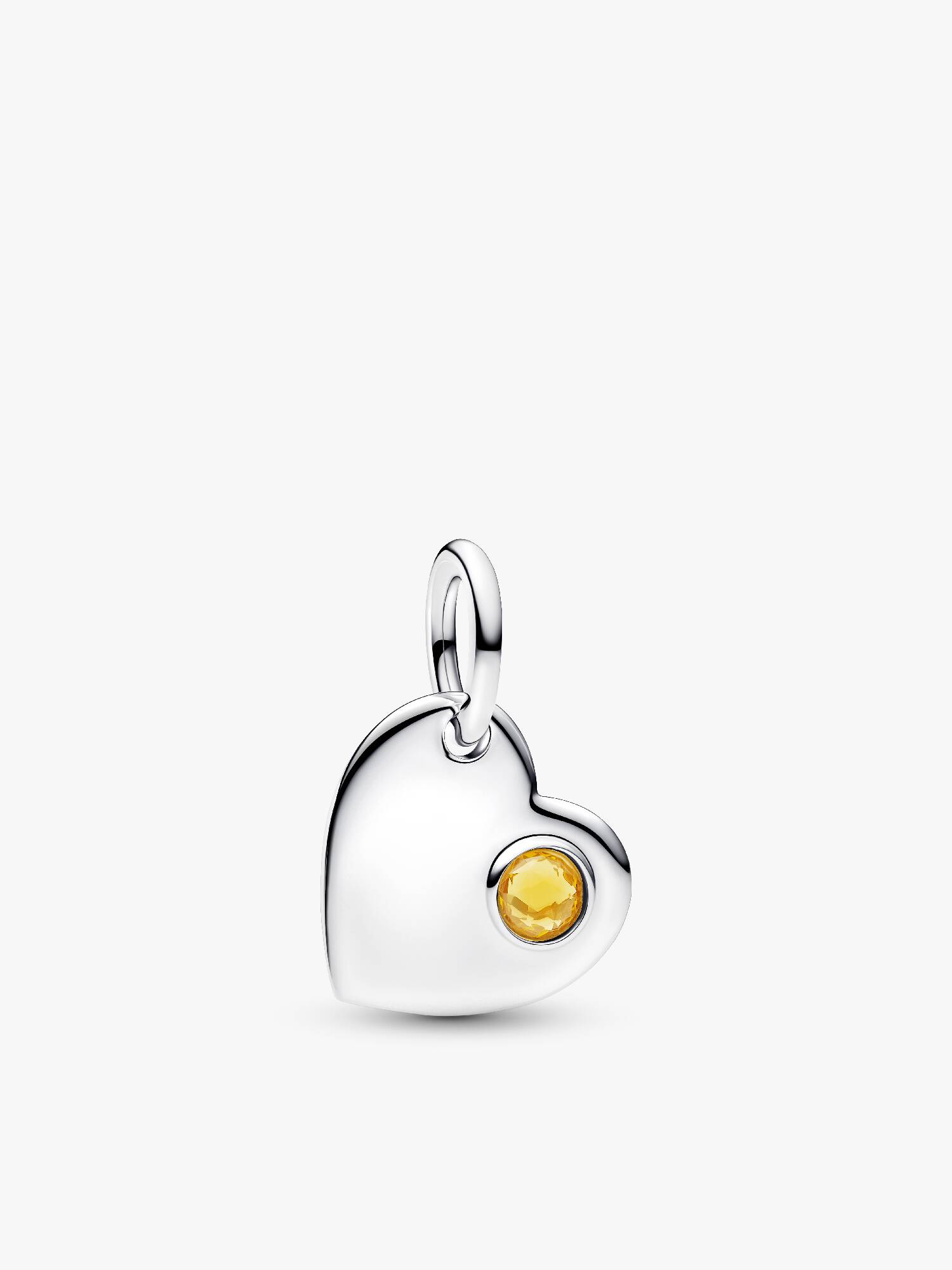 November Engravable Heart Honey Stone Dangle Charm