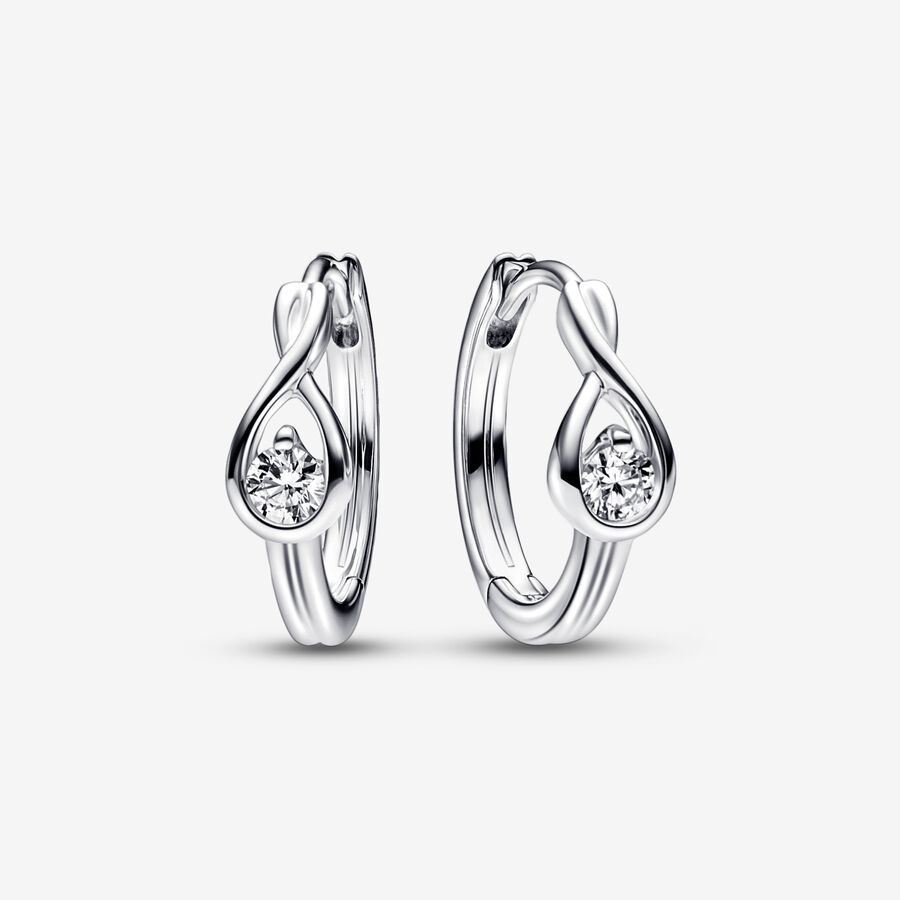 Pandora Infinite Sterling Silver Lab-grown Diamond Hoop Earrings image number 0