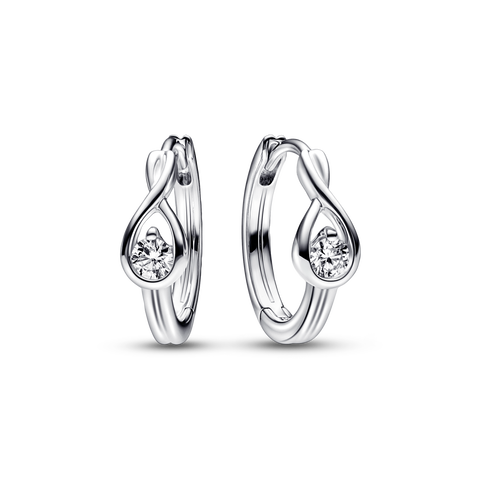 Pandora Infinite Sterling Silver Lab-grown Diamond Hoop Earrings
