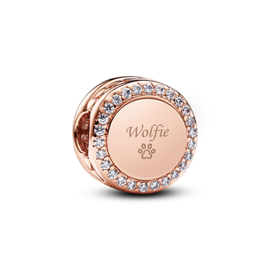 Engravable Sparkling Button Charm