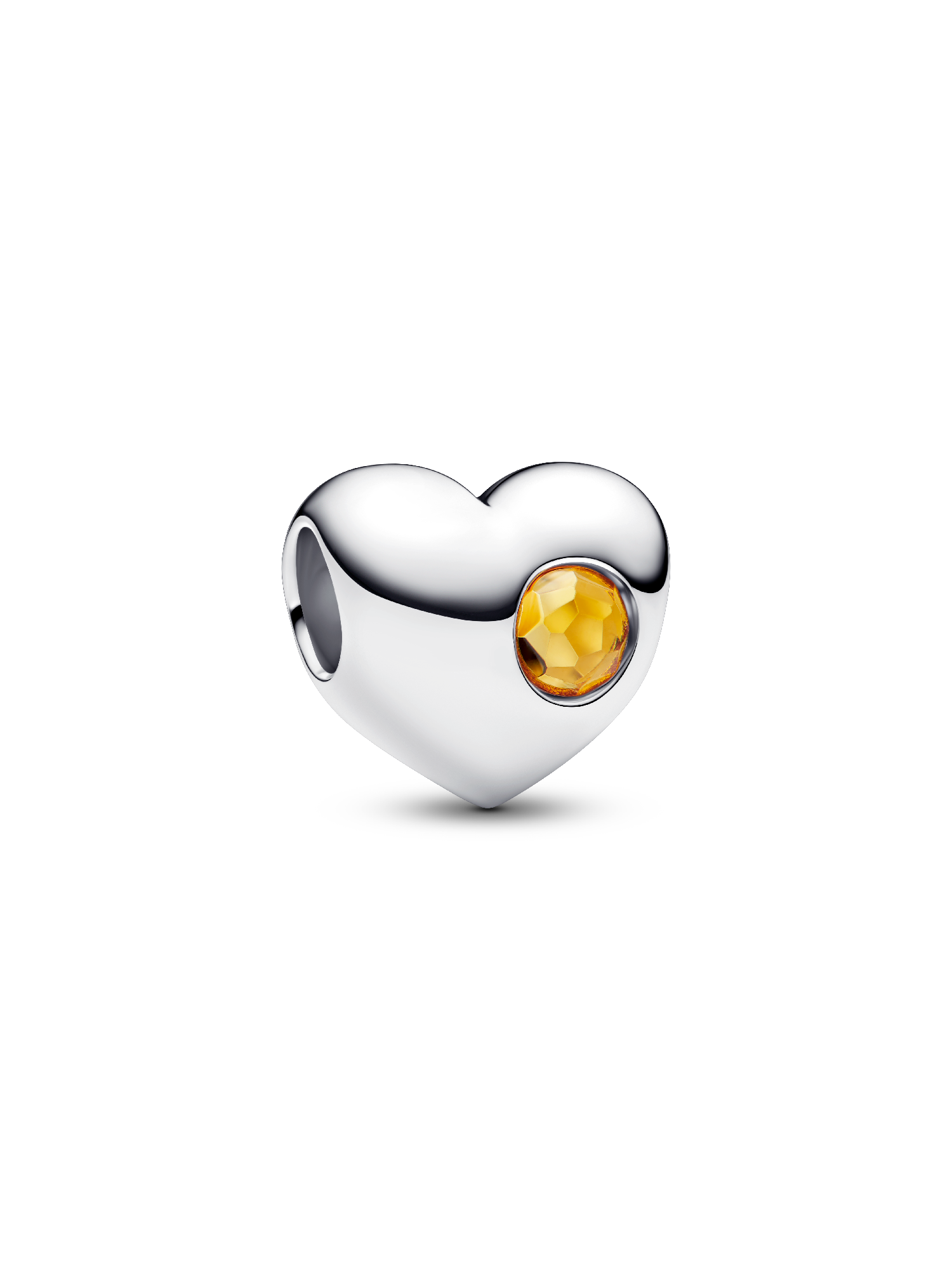Engravable November Crystal Birthstone Heart Charm