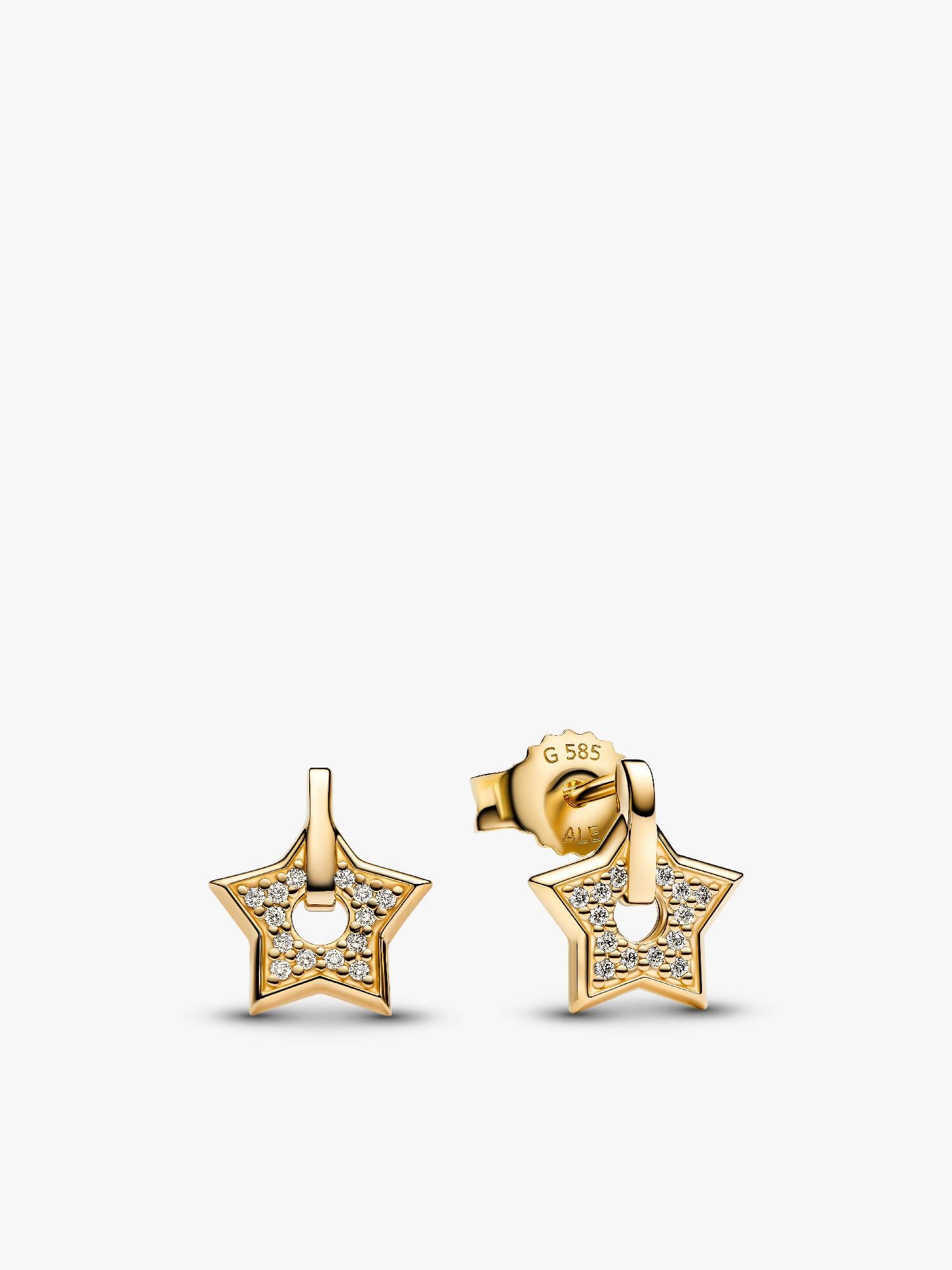 Gold Lab-grown Diamond Pavé Star Stud Earrings