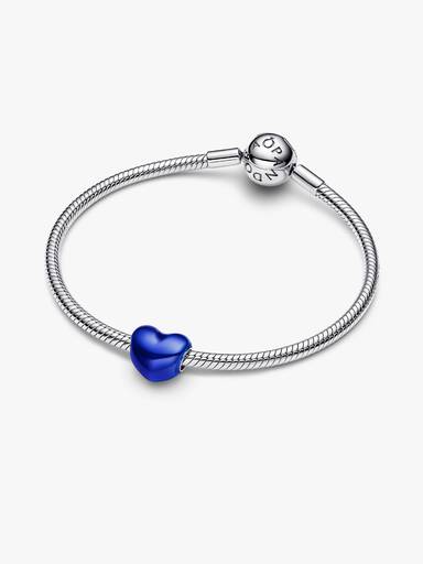 Metallic Blue Heart Charm