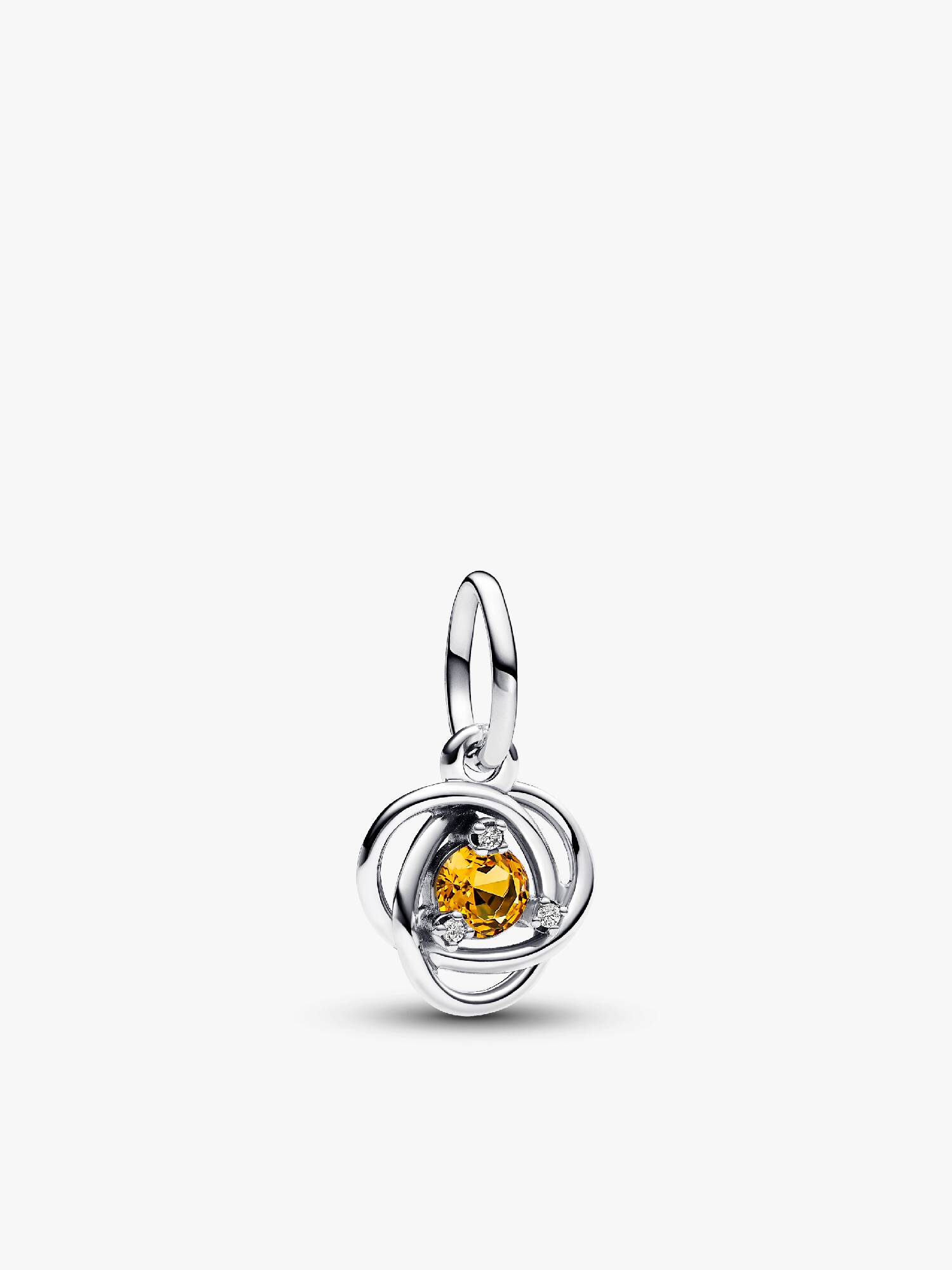 November Crystal Birthstone Eternity Circle Dangle Charm