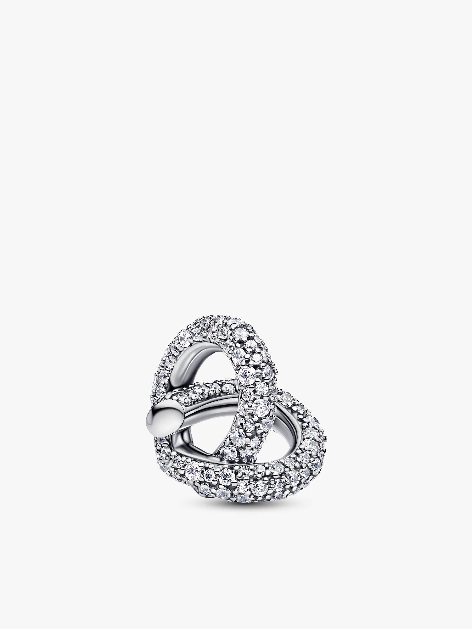 Pavé Infinity Knot Heart Charm