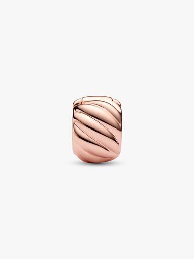 Abstract 14k rose gold-plated clip