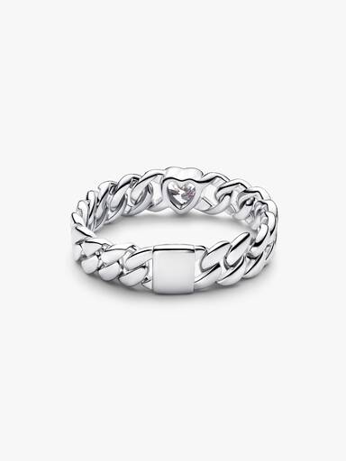 Heart Cuban Chain Ring