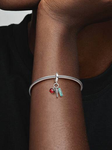 NYC Apple, Torch and Street Sign Triple Dangle Charm