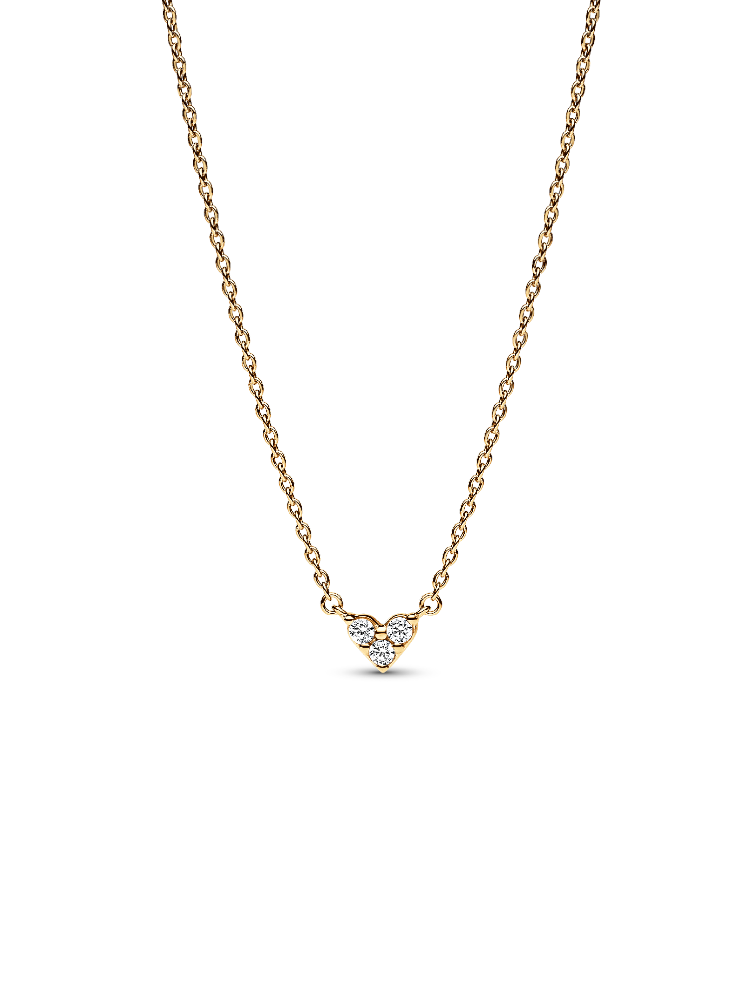 Triple Stone Heart Collier Necklace