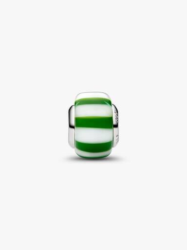 Green Peppermint Murano Glass Charm