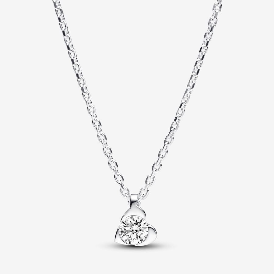 Pandora Talisman Sterling Silver Lab-grown Diamond Heart Pendant Necklace image number 0