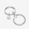 Pandora Moments Charm Key Ring, Sterling silver