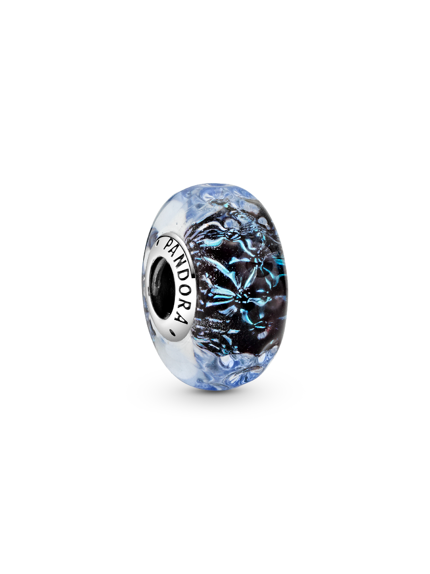 Wavy Dark Blue Murano Glass Ocean Charm