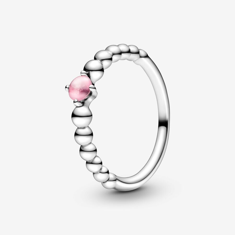 October Petal Pink Ring with Man-Made Petal Pink Crystal image number 0