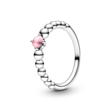 October Petal Pink Ring with Man-Made Petal Pink Crystal