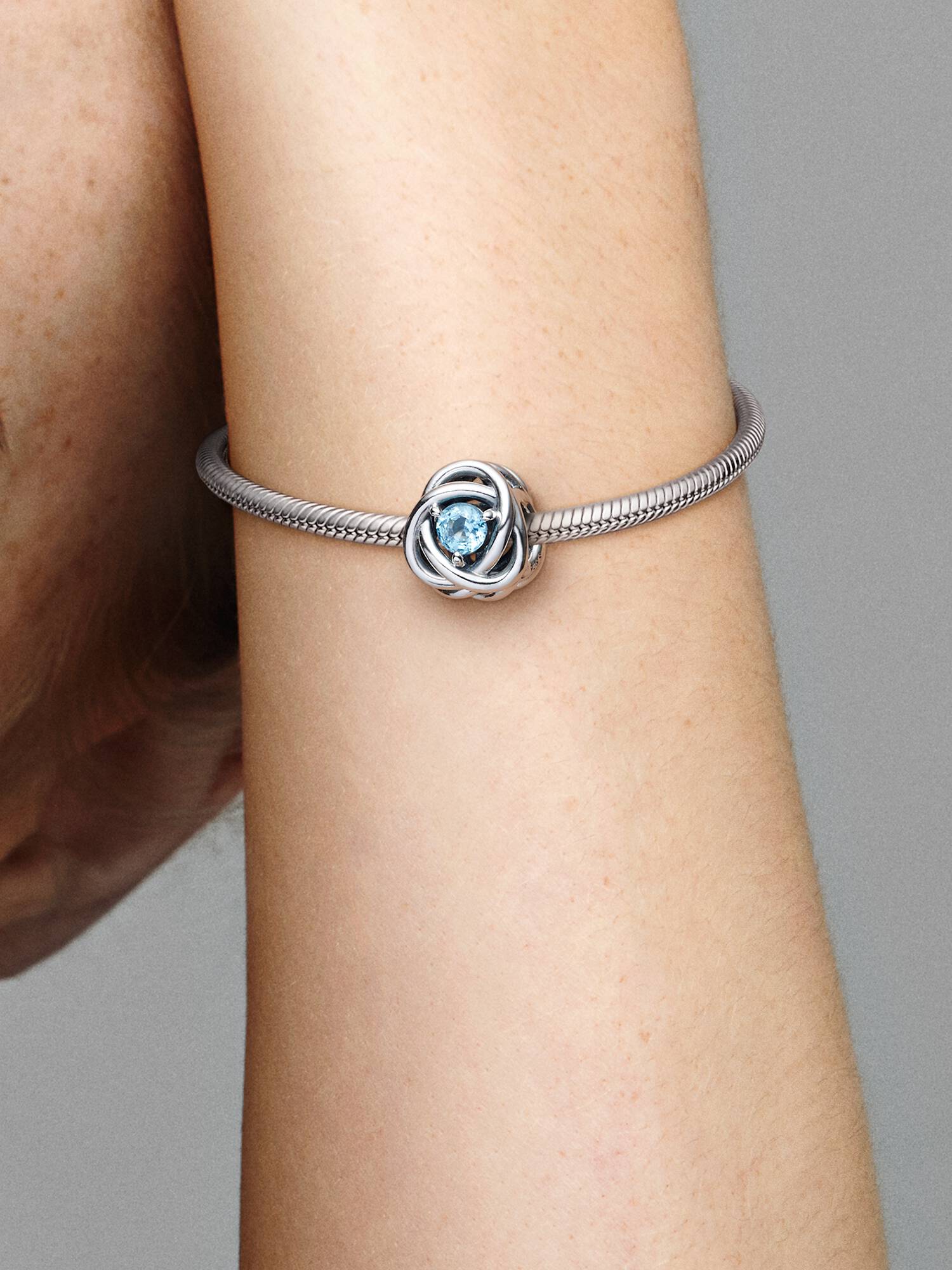 March Crystal Birthstone Eternity Circle Charm