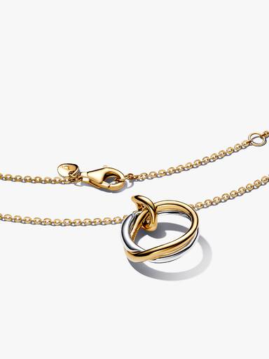 Organically Shaped Two-Tone Pendant Necklace