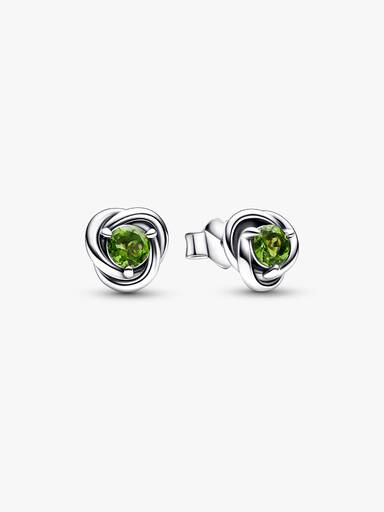 August Crystal Birthstone Eternity Circle Stud Earrings