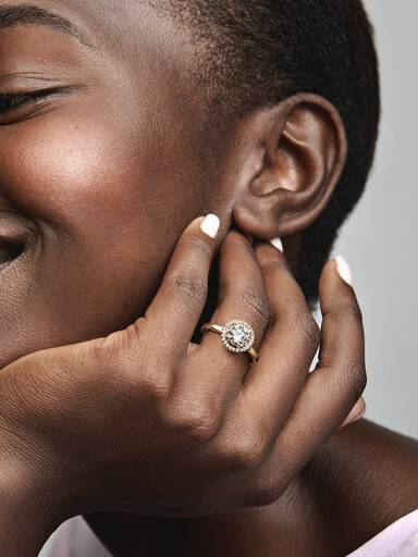 Sparkling Round Halo Ring
