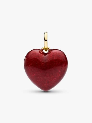 Red Puffy Heart Dangle Charm