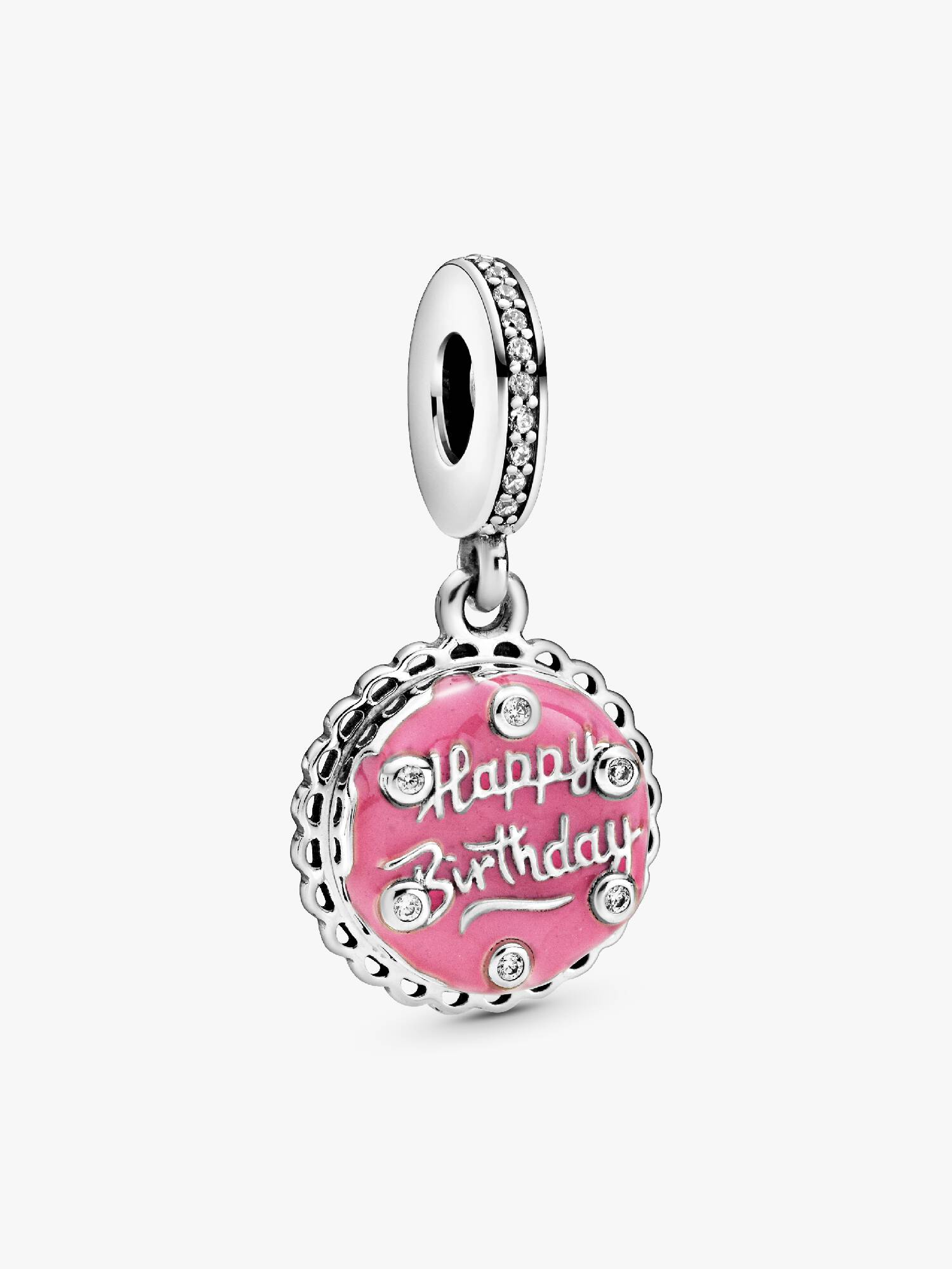 Pink Birthday Cake Dangle Charm