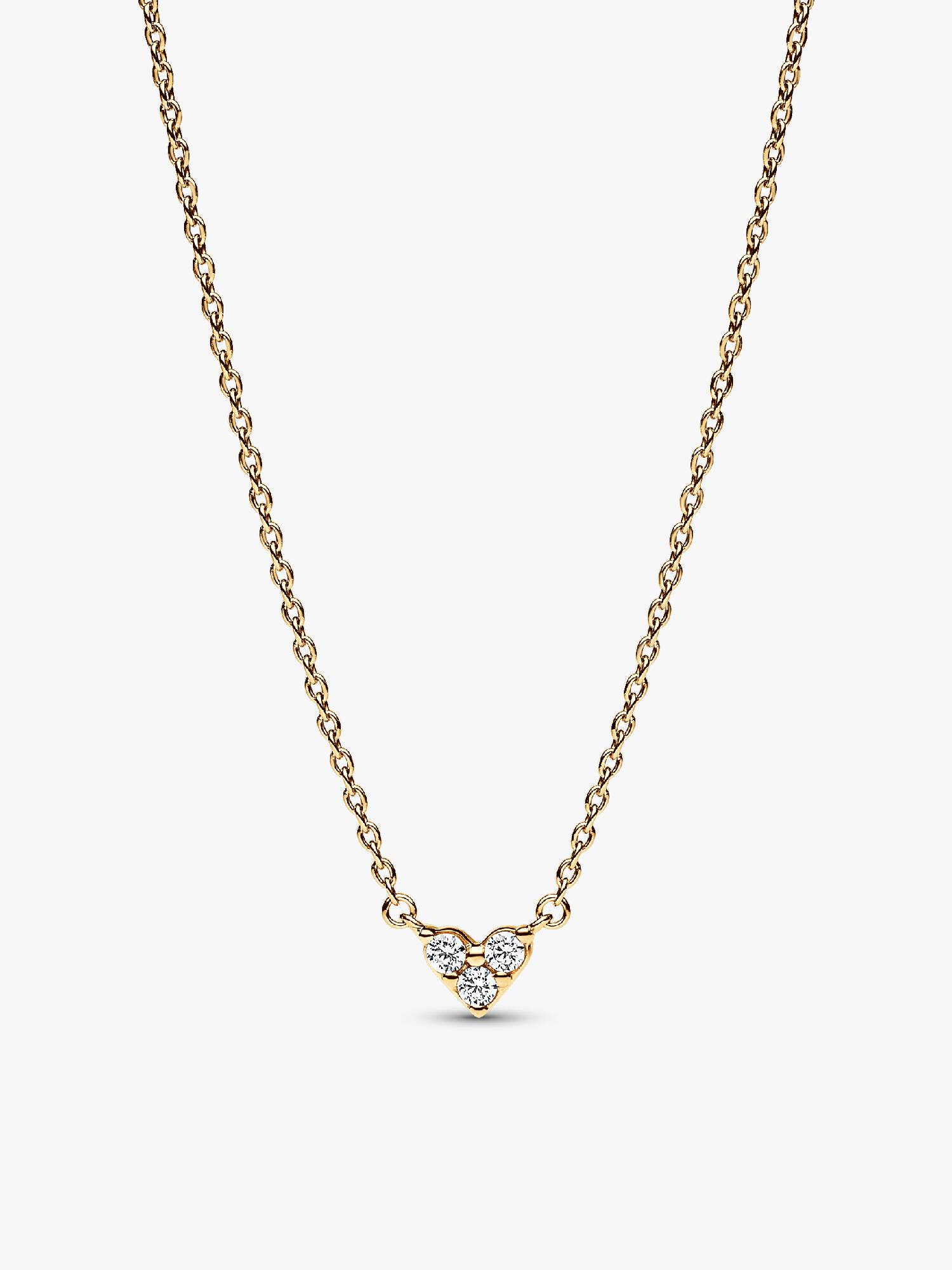 Triple Stone Heart Collier Necklace