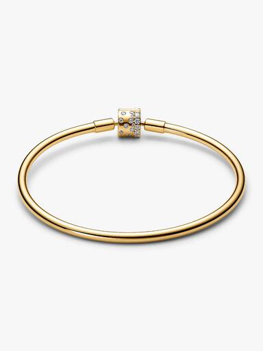 Sparkling Barrel Clasp Bangle