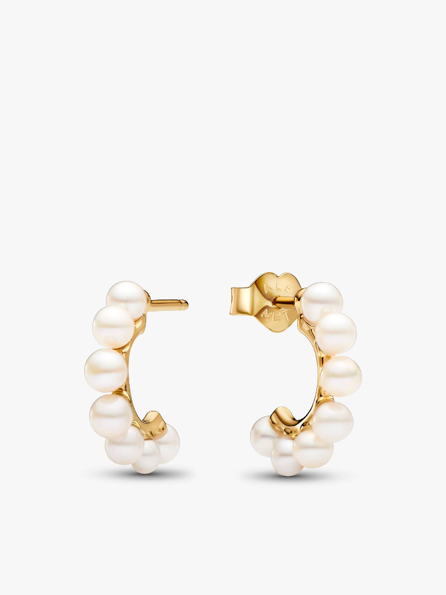 Treated Freshwater Cultured Pearls Open Hoop Earrings