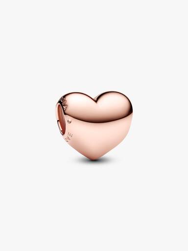 Engravable medium heart 14k rose gold-plated charm
