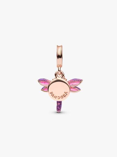 Pink Dragonfly Double Dangle Charm