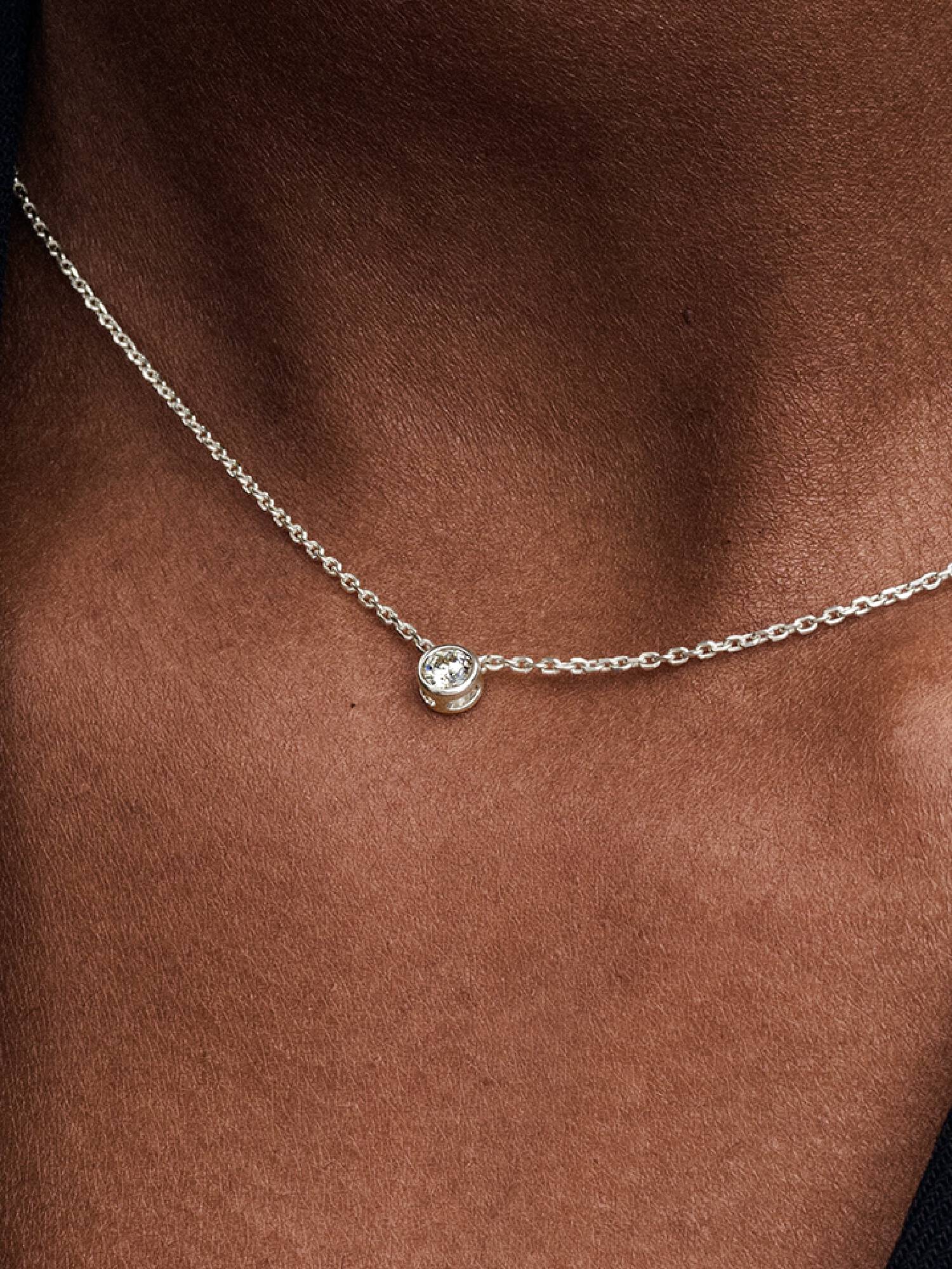 Pandora Era Lab-Grown Diamond Bezel Pendant Necklace
