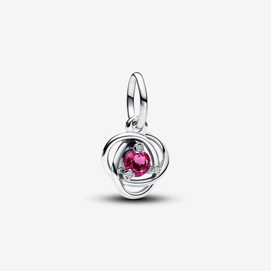 October Crystal Birthstone Eternity Circle Dangle Charm image number 0