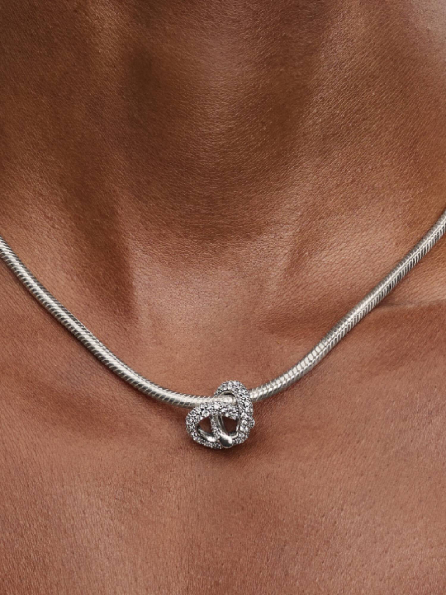 Pavé Infinity Knot Heart Charm