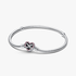 Sparkling Pink Infinity Heart Clasp Snake Chain Bracelet Sparkling Pink Infinity Heart Clasp Snake Chain Bracelet