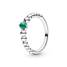 May Dark Green Ring with Man-Made Dark Green Crystal