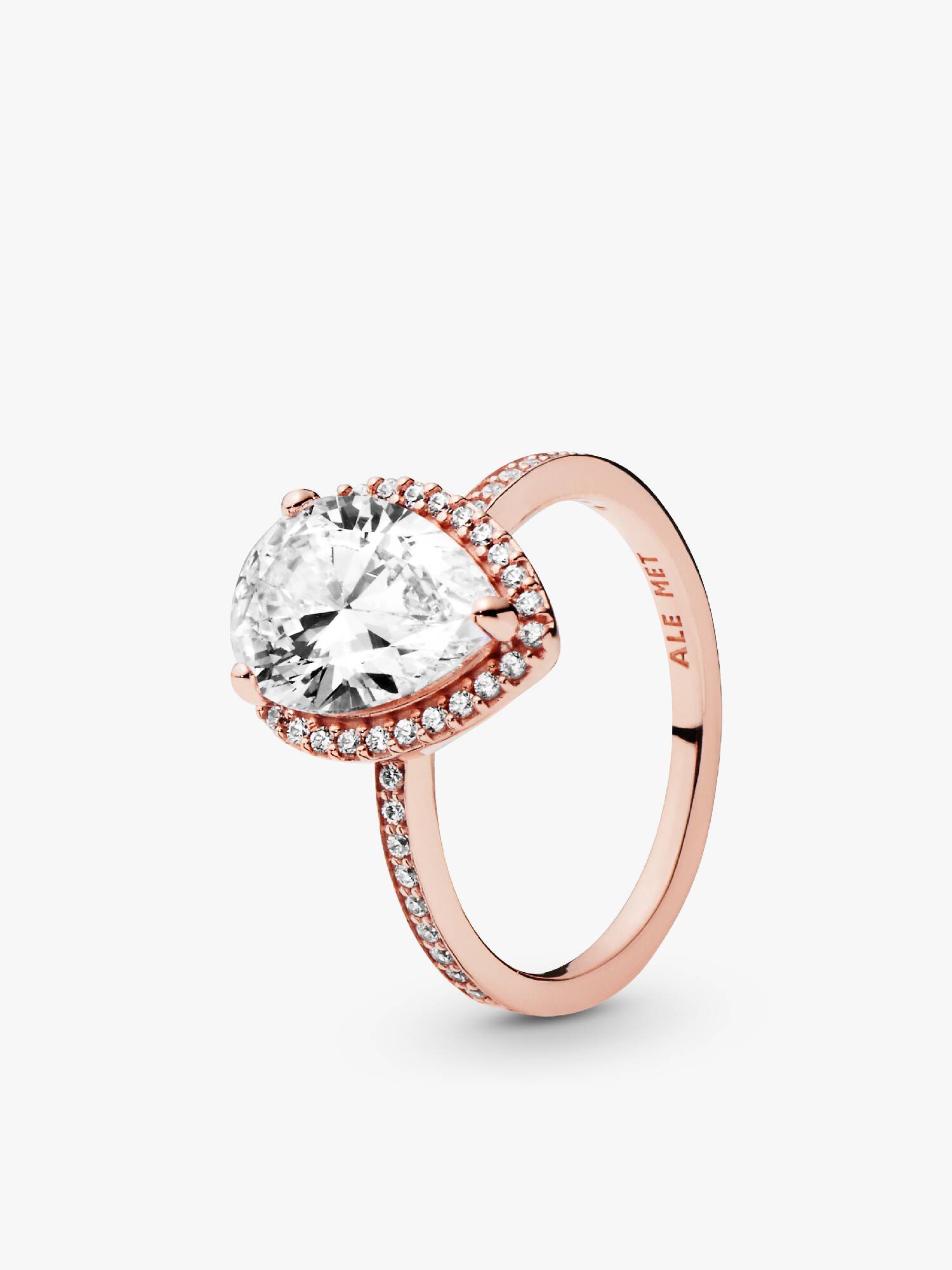 Sparkling Teardrop Halo Ring