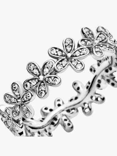 Sterling Silver Daisy Flower Band Ring
