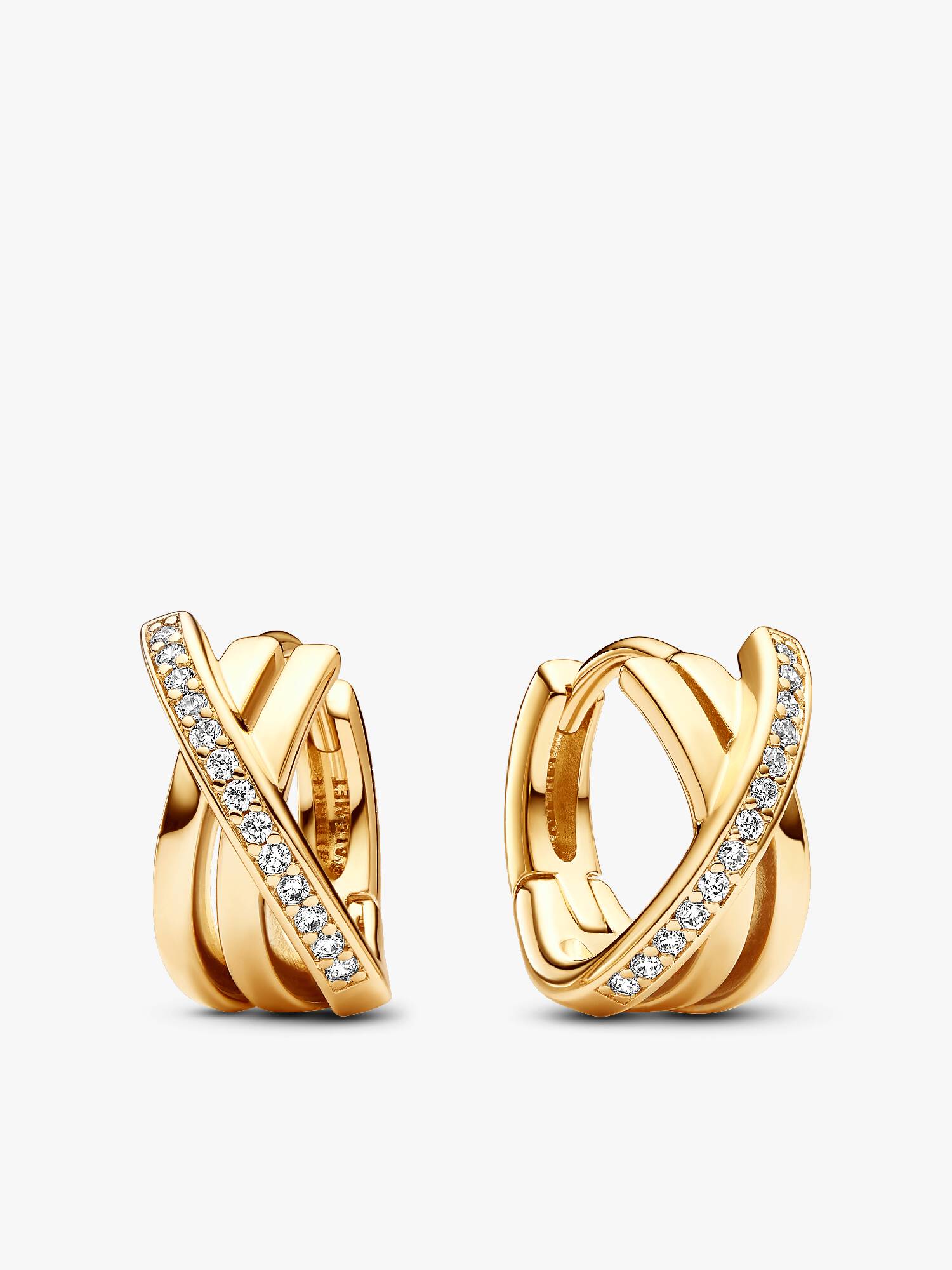 Crossover Pavé Hoop Earrings