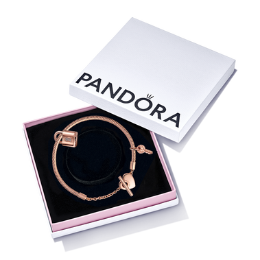 14k Rose gold-plated Bracelet and Lock Gift Set