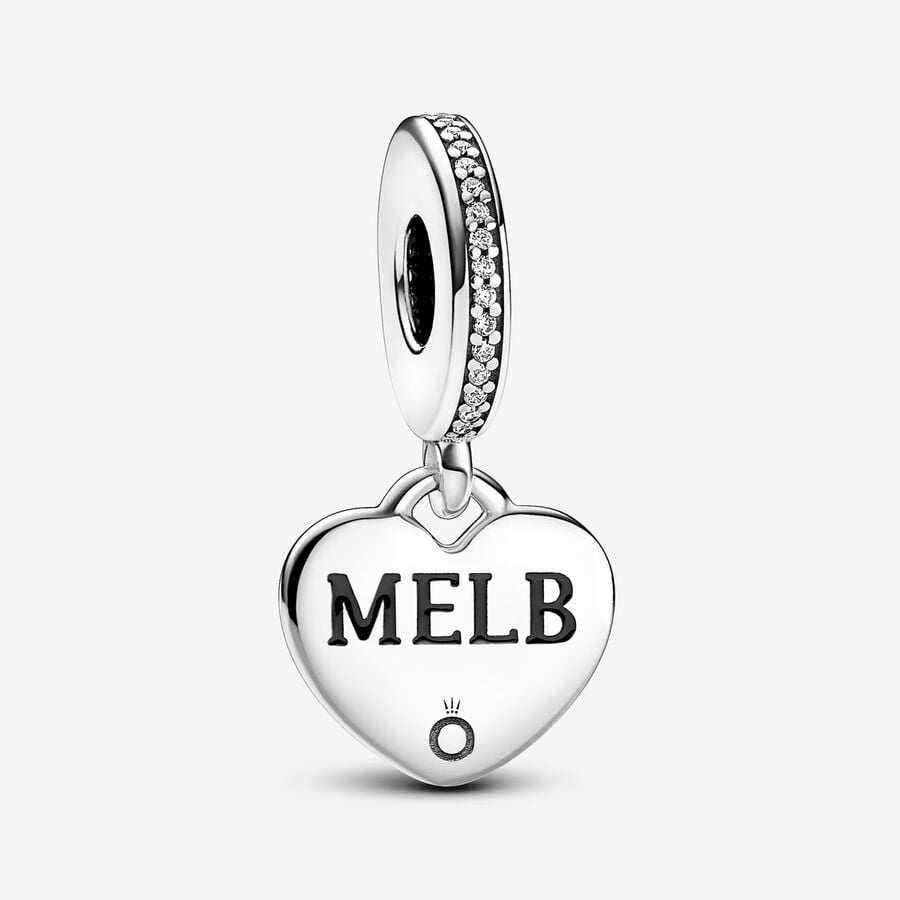 Melbourne Engravable Heart Dangle Charm image number 0