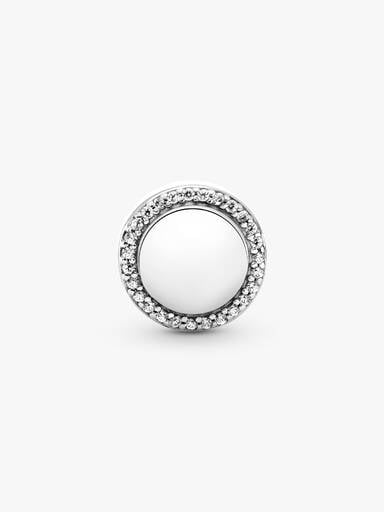 Silver Button Charm