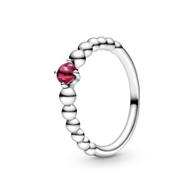 July Passionate Red Ring with Man-Made Red Crystal